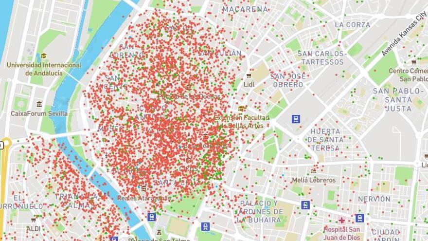 La presión de la vivienda turística aumenta en Sevilla: la oferta crece un 23% en un año