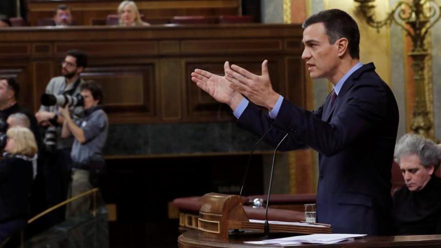 Pedro Sánchez, este miércoles en el Congreso de los Diputados.