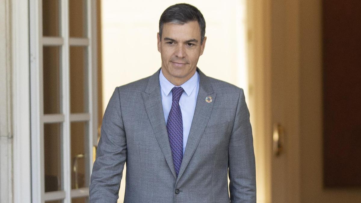 Pedro Sánchez, en el palacio de la Moncloa.