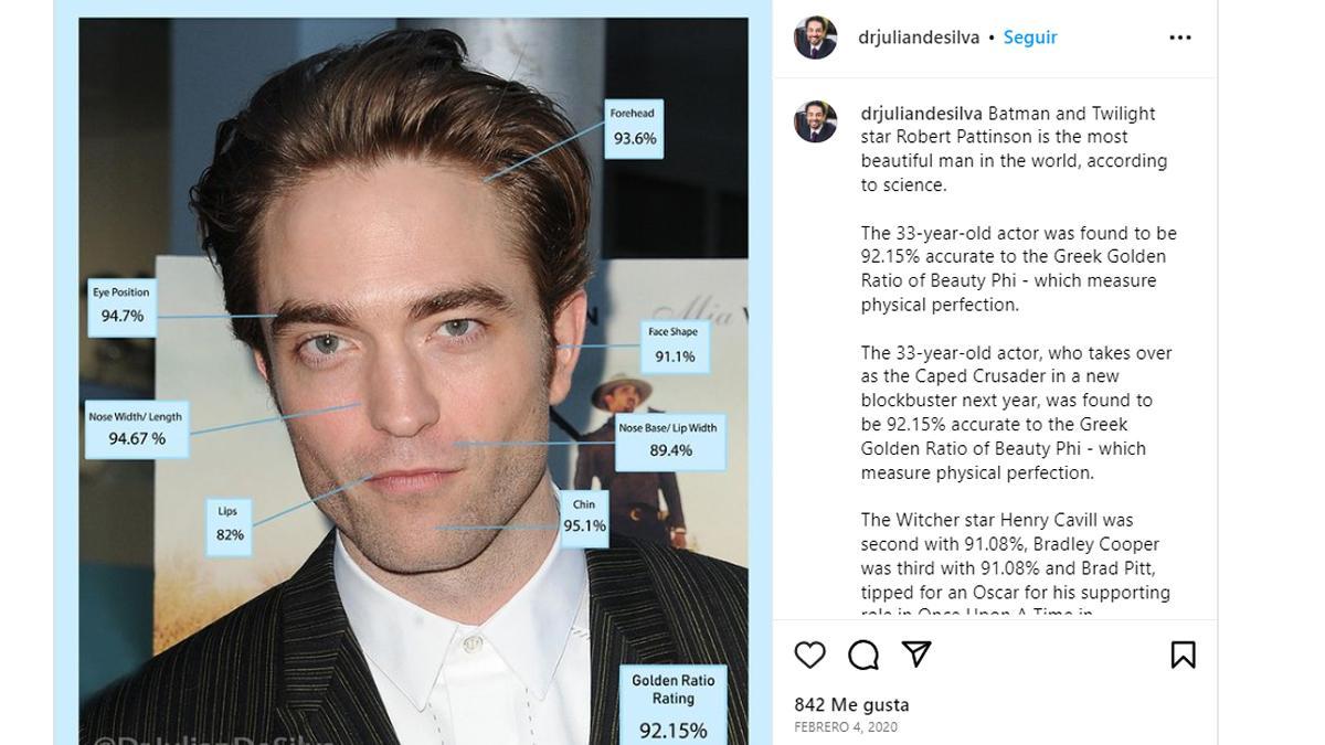 Análisis de la cara de Robert Pattinson