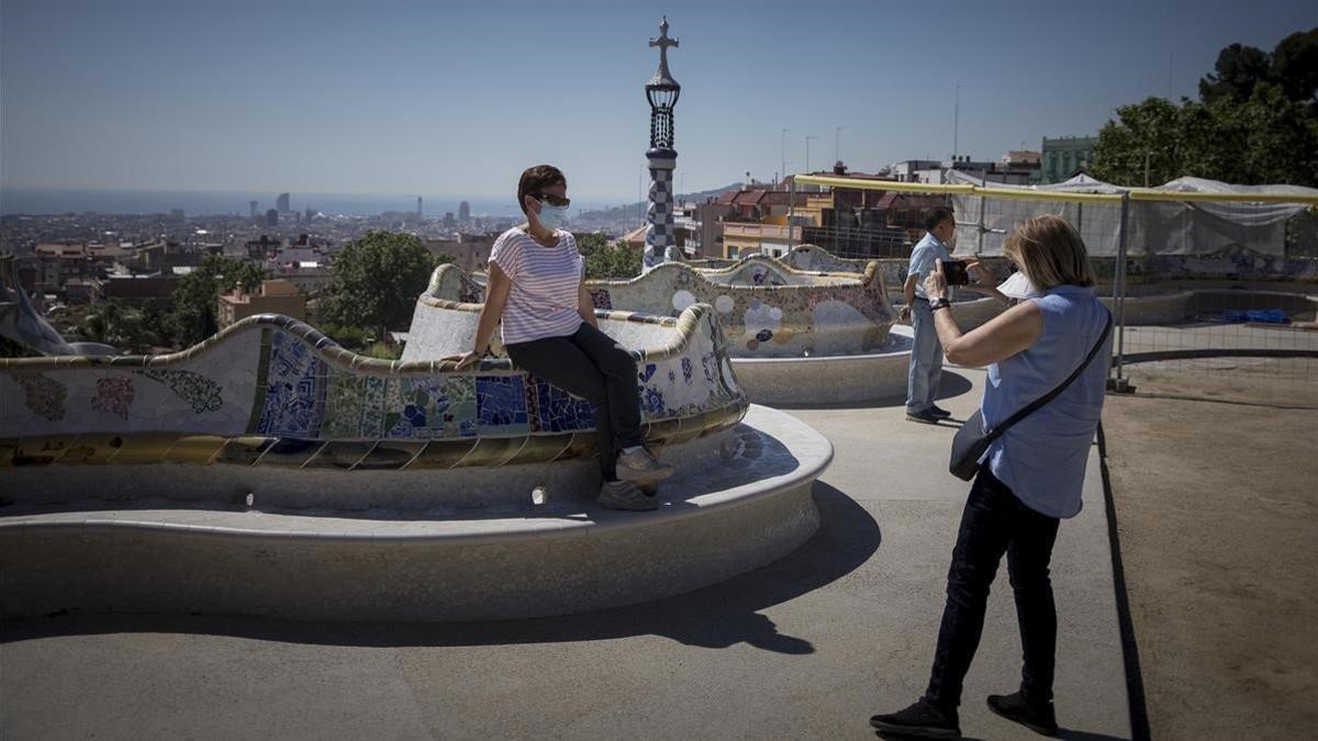 El Parc Güell en una visita para barceloneses el mes pasado