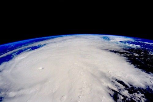 Hurricane Patricia, a Category 5 storm, is seen approaching the coast of Mexico in a NASA picture