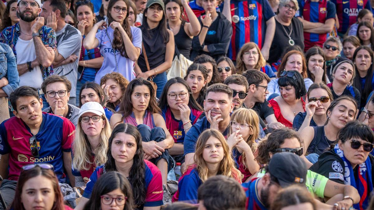 Ambiente en Barcelona por la  final de la Champions femenina Barça-Arsenal