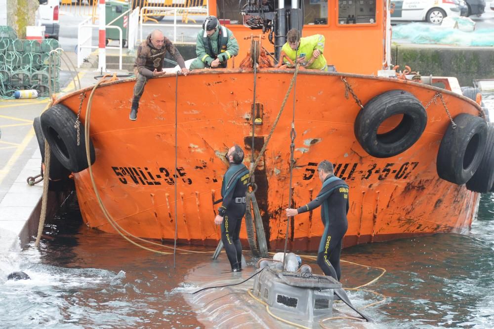 El narcosubmarino de Aldán abre la escotilla