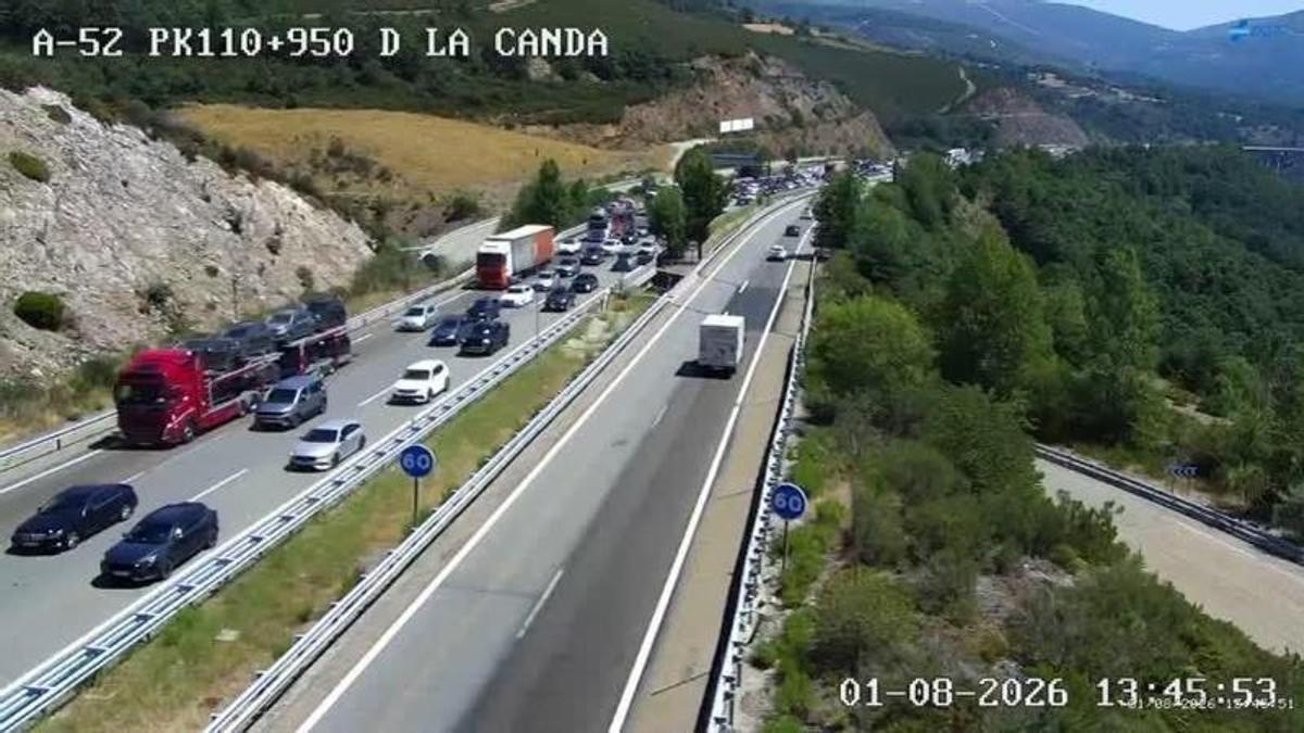 Retenciones en la entrada de Galicia por A Mezquita (Ourense), parroquia de A Canda.
