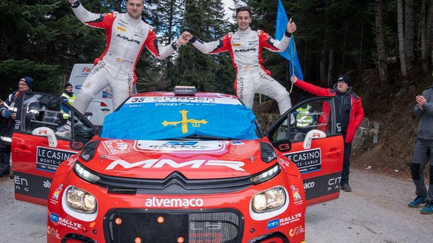 Gran papel de los asturianos en el Rally de Montecarlo: Alejandro Cachón realizó un tercer mejor crono en uno de los tramos, y Daniel Alonso fue tercero de su categoría