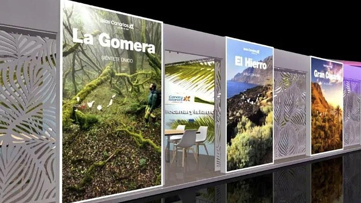 Zona de reuniones en el stand Islas Canarias. | | E.D.