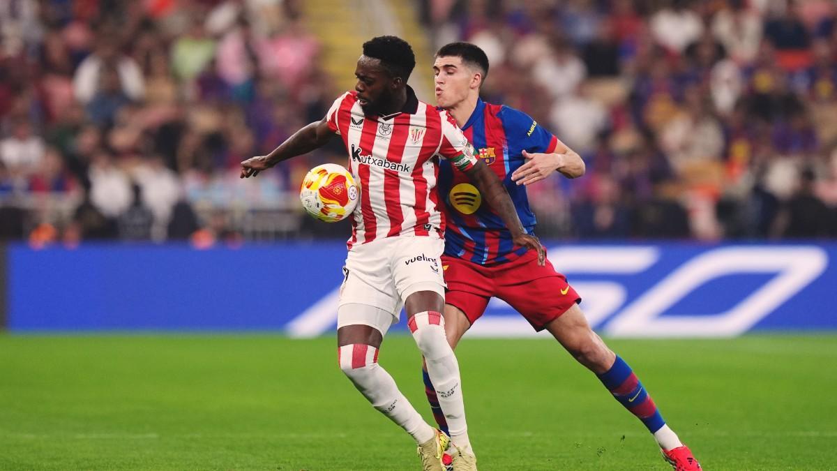 Cubarsí, ante Iñaki Williams en la Supercopa