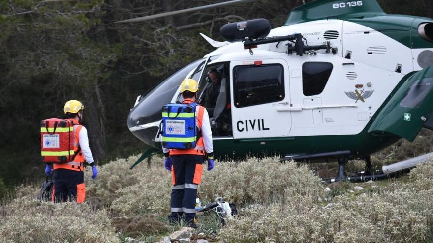 Ein Hubschrauber brachte die Frau in das Krankenhaus Son Espases.