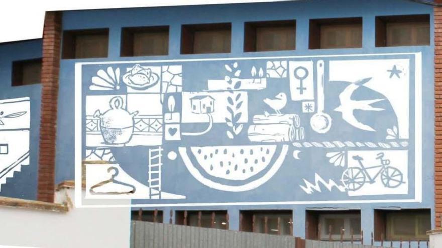 El mural realizado por Edurne Cacho integra numerosos símbolos con significados profundos.  | SERVICIO ESPECIAL