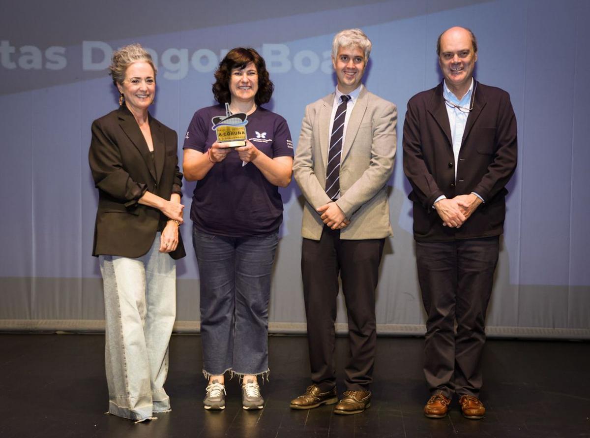 Pilar Múgica; Montse Vázquez, de Bolboretas; Ignacio Prada y Jaime Abella.