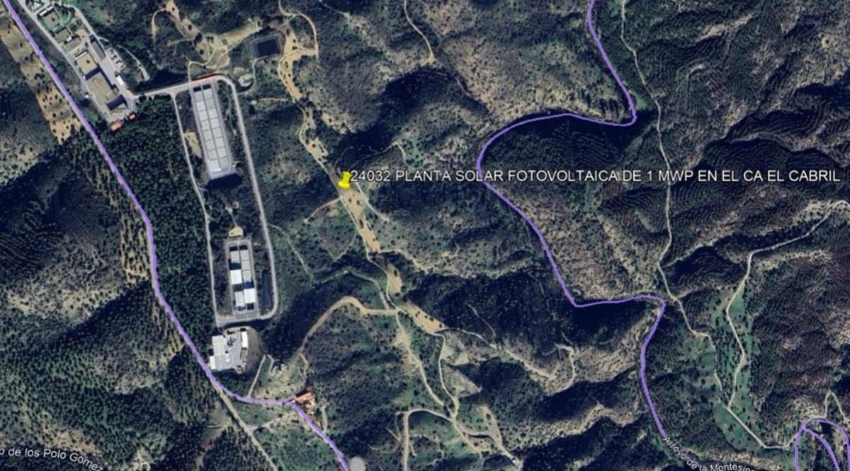 Vista áerea de la ubicación de la futura planta fotovoltaica de El Cabril