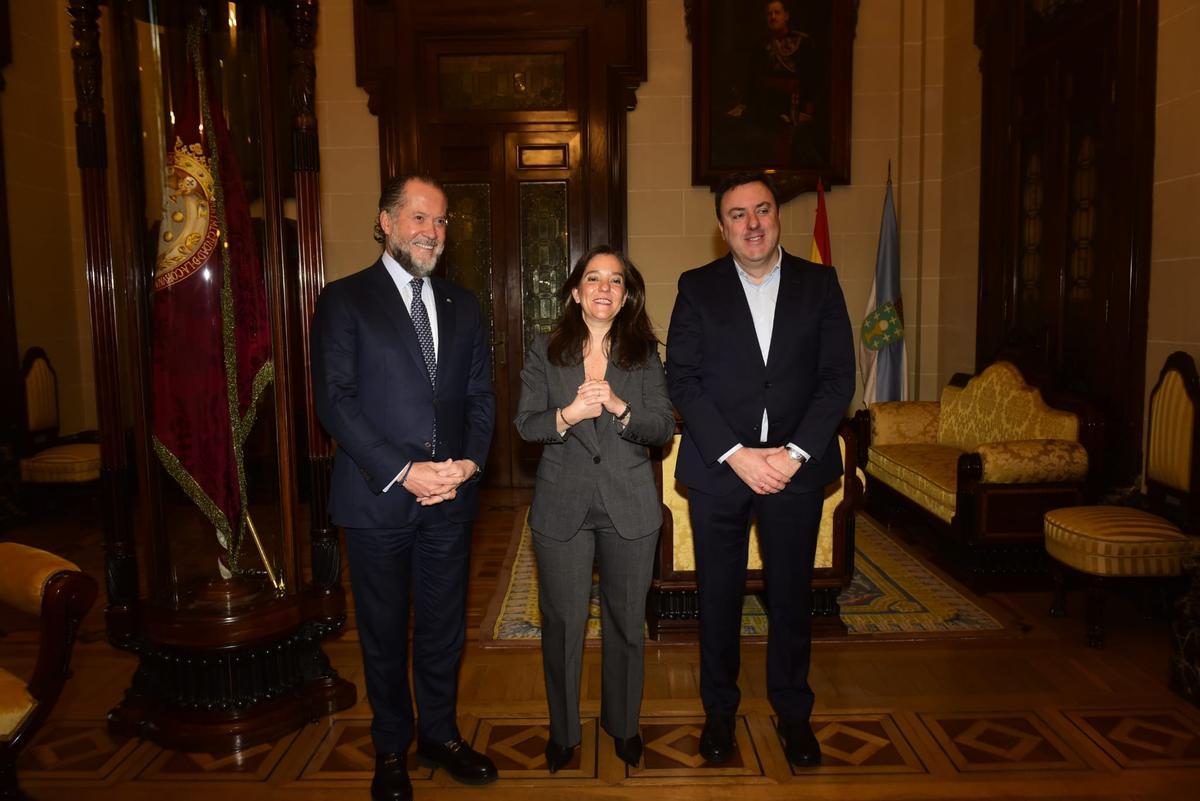Comparecencia de Escotet e Inés Rey para anunciar la renuncia de A Coruña al Mundial 2030