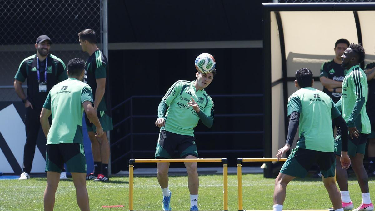 La selección mexicana, en un entrenamiento.