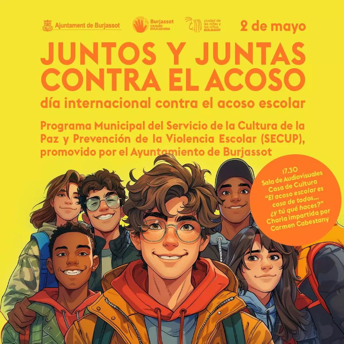 Burjassot conmemora el Día Internacional contra el Acoso Escolar con diferentes acciones de concienciación social