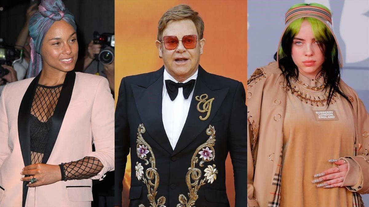 Elton John organiza este domingo un concierto benéfico en el que actuarán, entre otros, Billie Eilish y Alicia Keys.