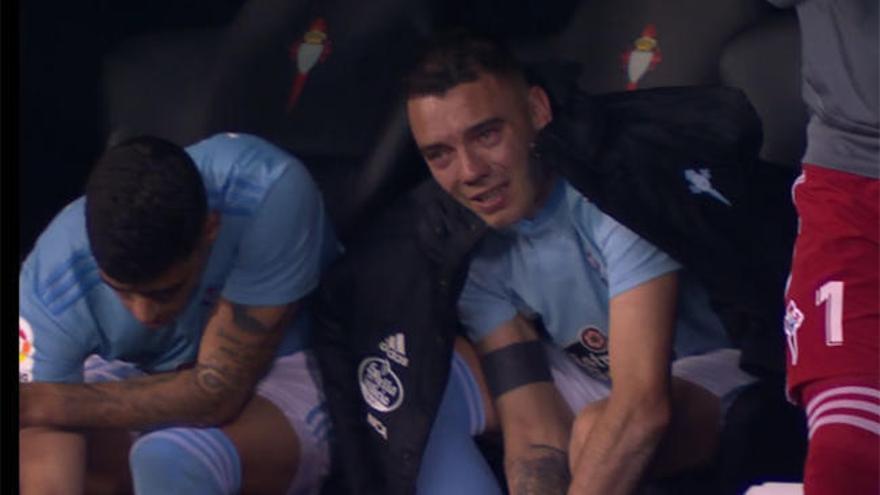 Las lágrimas de Iago Aspas tras la victoria contra el Villarreal