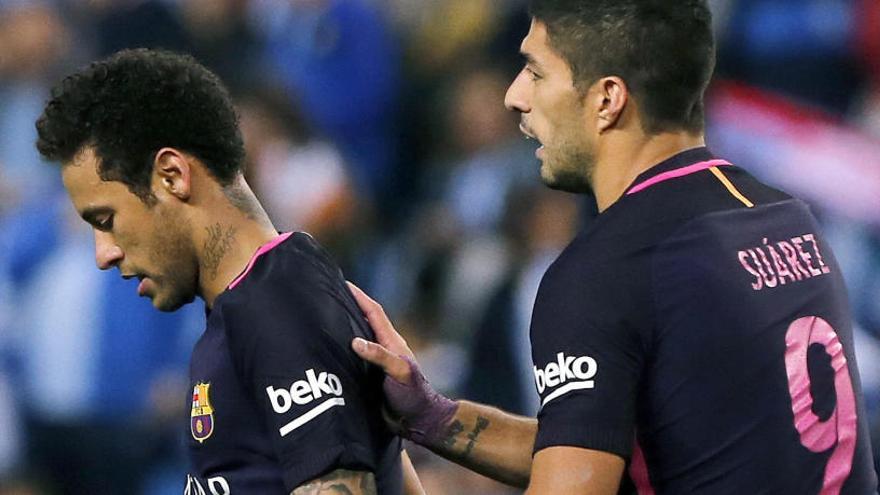 Neymar, tras ser expulsado en La Rosaleda.