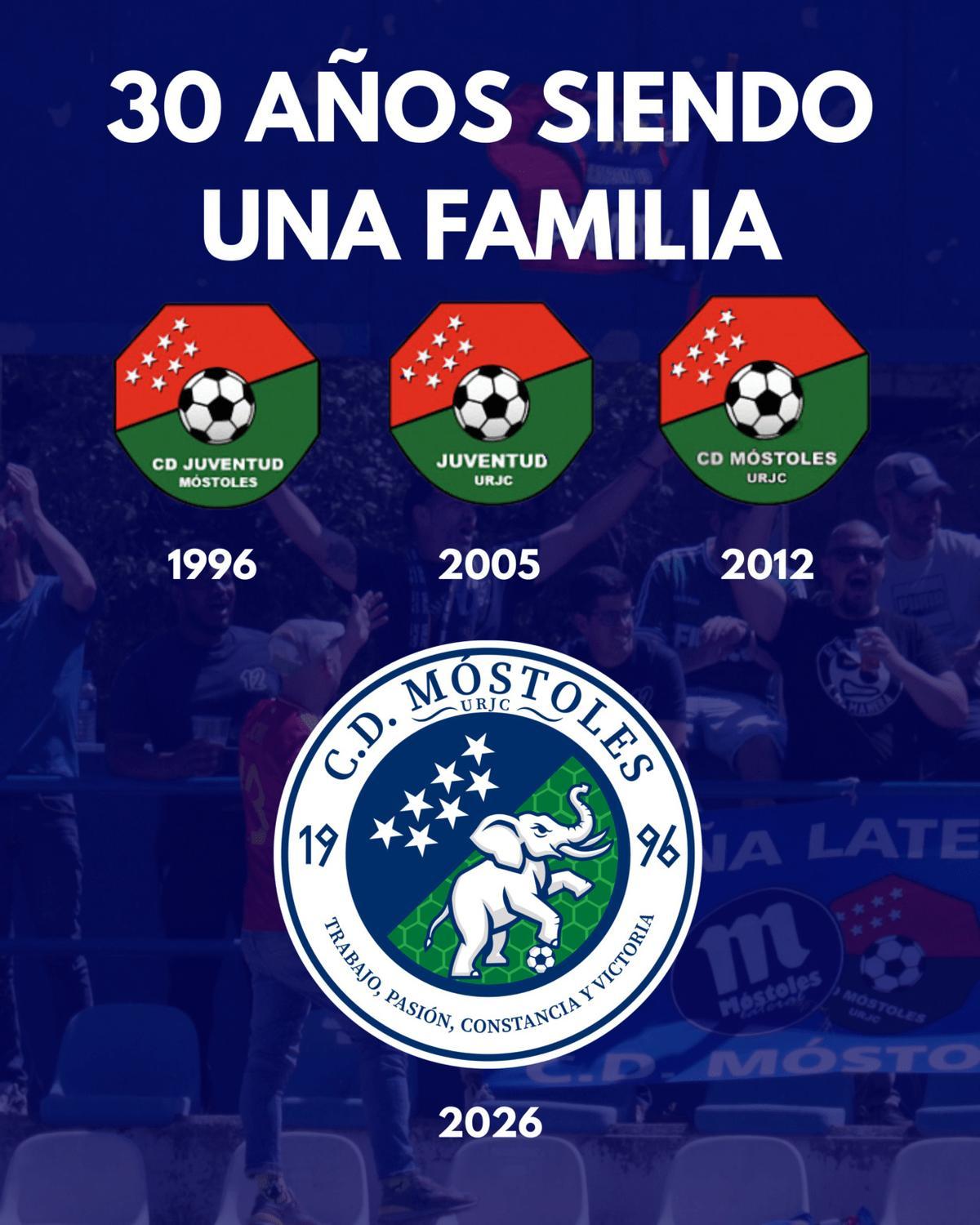 Evolución de los escudos del Móstoles URJC