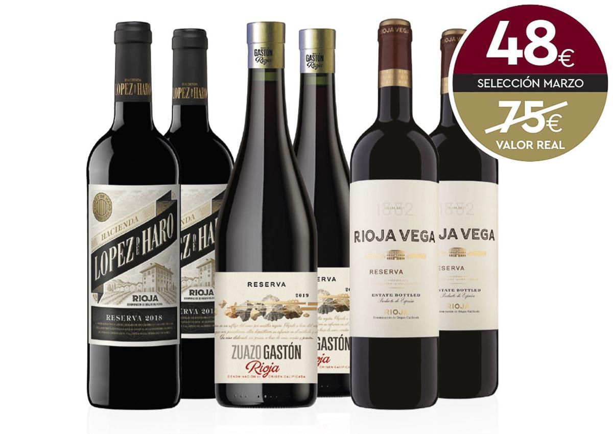 Selección de tres vinos Riojas imprescindibles.