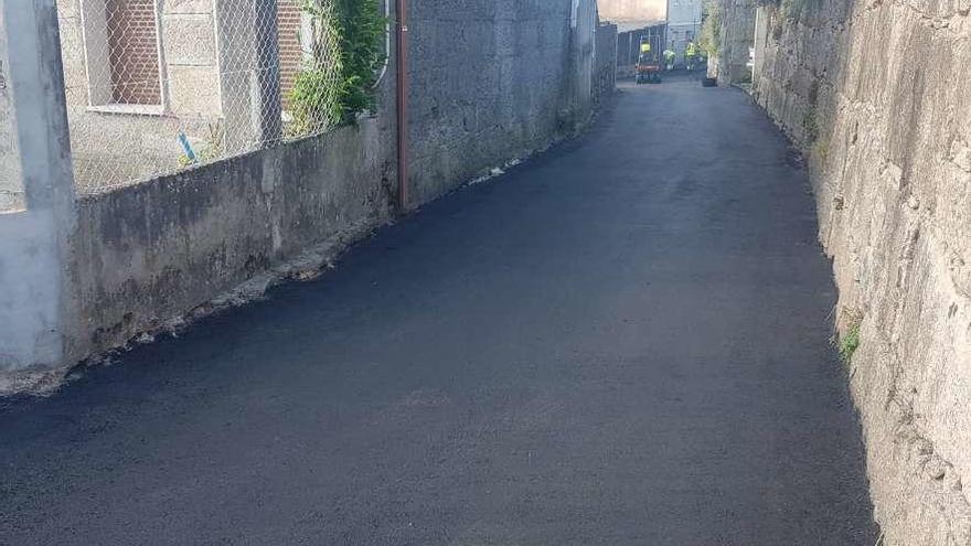 Trabajadores, en los últimos días, en el camino de Pozo Negro.