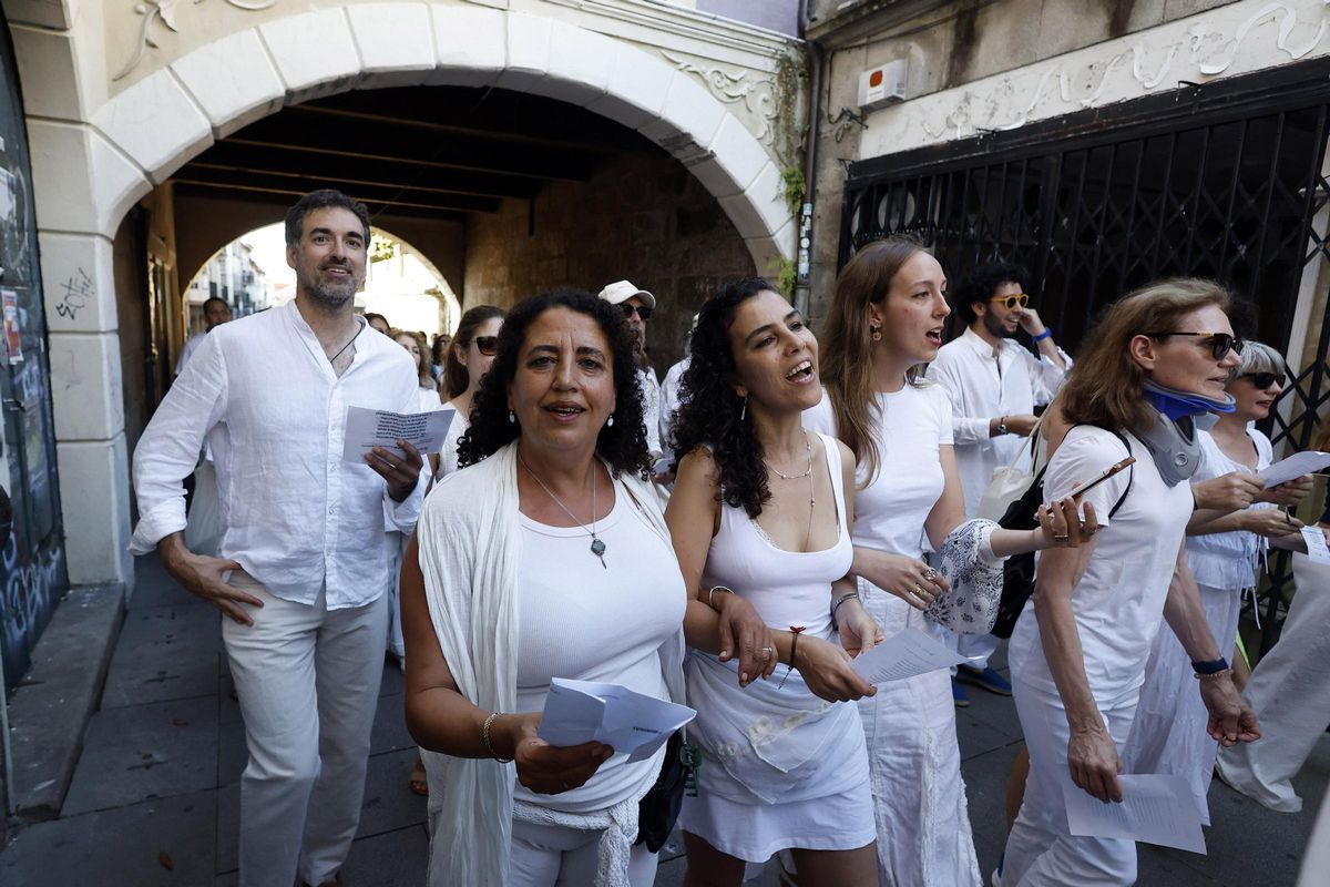 Coristas en el centro histórico.