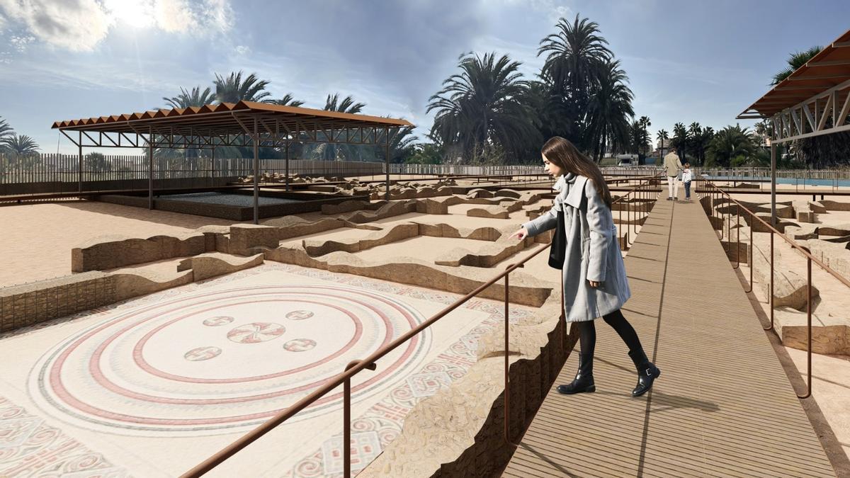 Recreación de cómo quedaría el yacimiento tras las actuaciones de consolidación