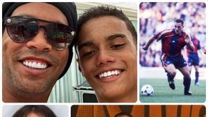 Los hijos de Kluivert, Ronaldinho y Ferrer juegan en La Masia