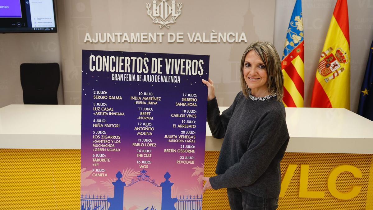 La regidora Mónica Gil presenta el cartell dels concerts de Vivers 2024 de València