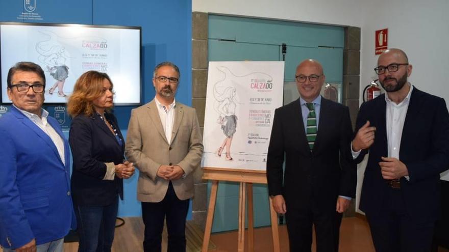 Moreno, Hernández, Polo y Gómez, ayer en la presentación de la Feria del calzado de Caravaca.