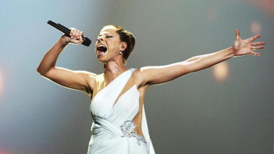 La cantante Pastora Soler en Eurovisión.