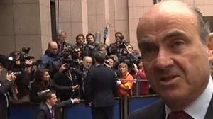 El ministre d’Economia a l’arribar a la reunió de l’Eurogrup a Brussel·les.