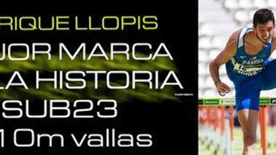 Enrique Llopis bate el récord de España sub-23 de 110 m vallas