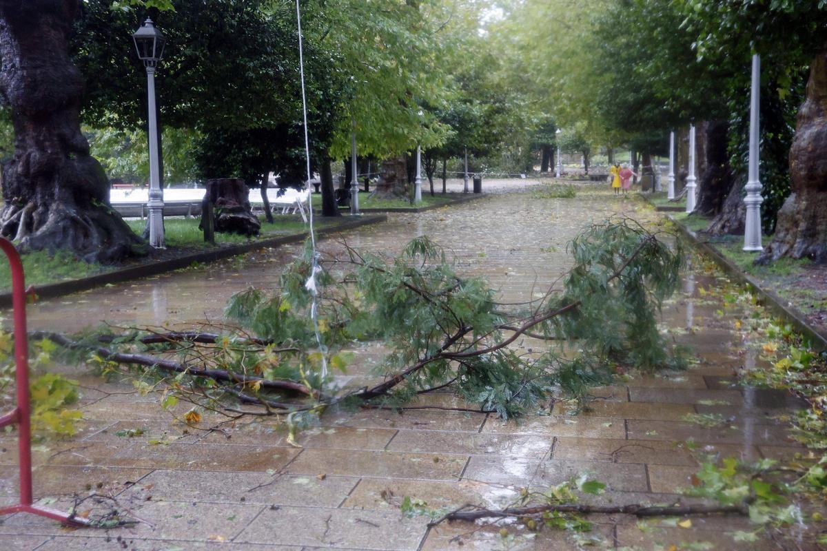 La intensa borrasca Kirk deja decenas de incidencias a su paso por Santiago