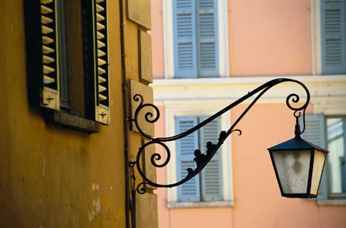 Detalle de una farola en las calles de Bellagio.