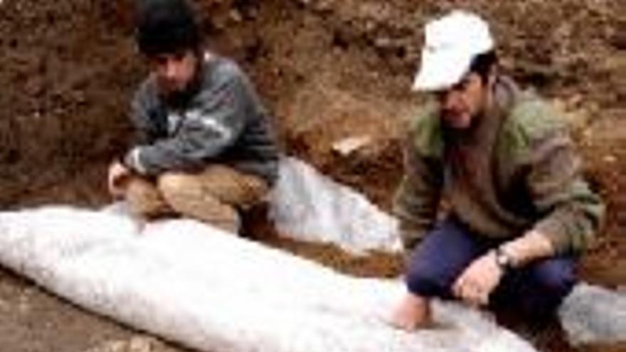Aparece un mosaico en la excavación de San Andrés