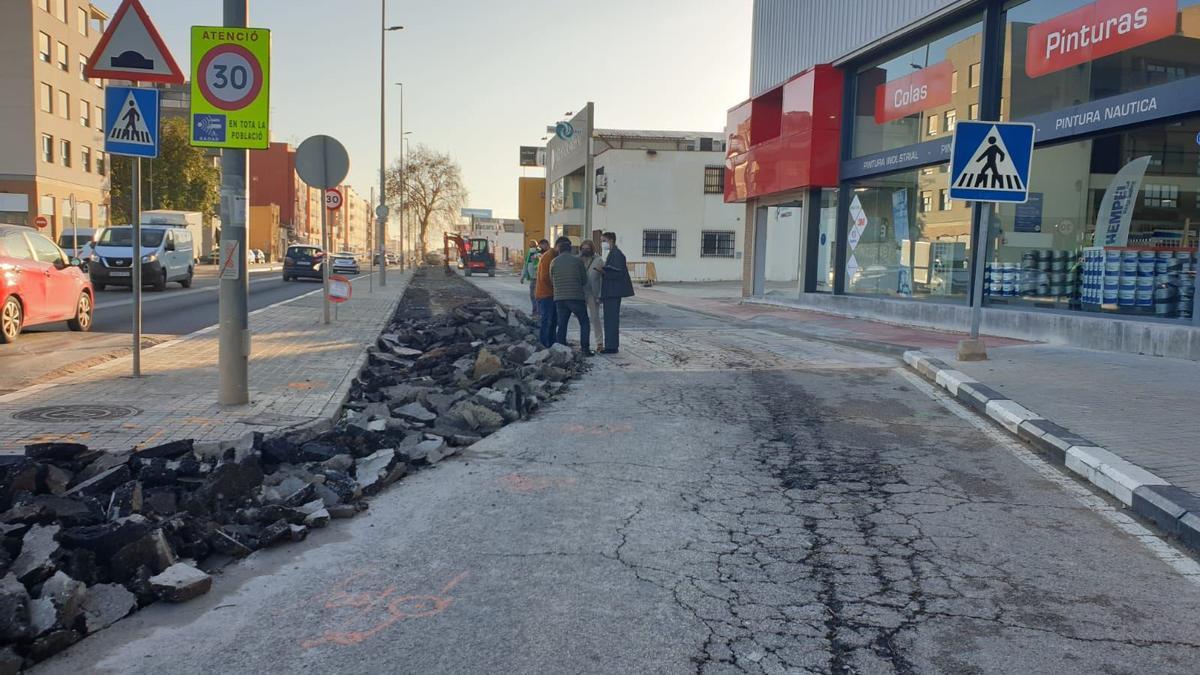 Obras en el polígono el Molí de Foios