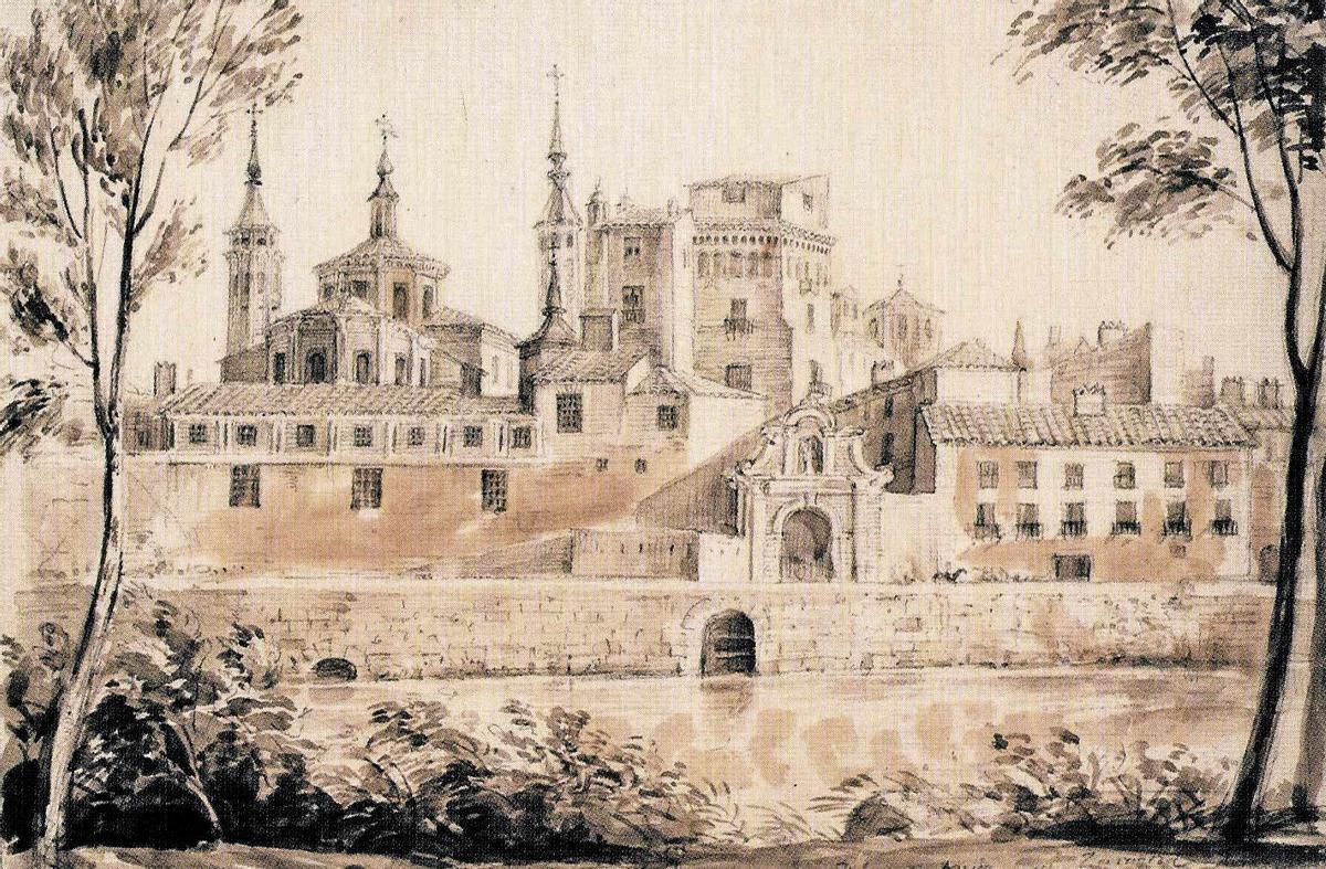 Ilustración de la Puerta de San Ildefonso, antes ubicada en la actual avenida César Augusto