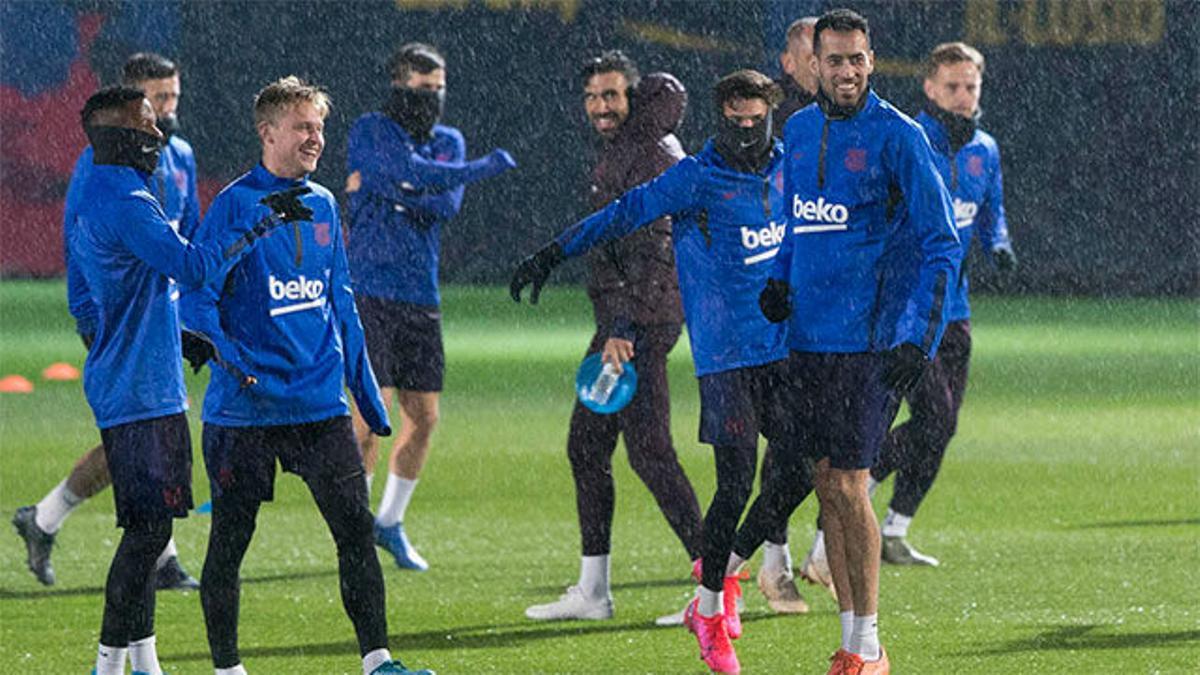 Último entrenamiento del Barça antes del encuentro en Ibiza