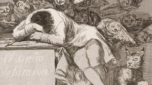 Fragmento de ’El sueño de la razón produce monstruos’, uno de los caprichos de Goya.