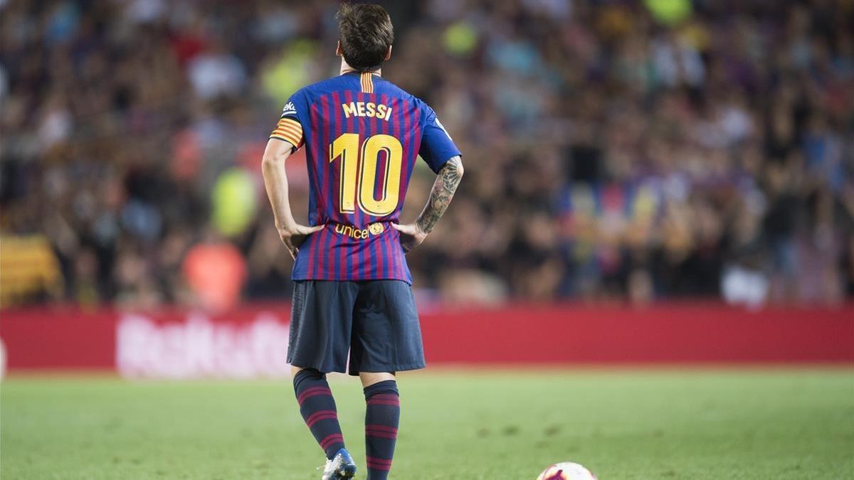 Messi, durante el encuentro ante el Alavés.