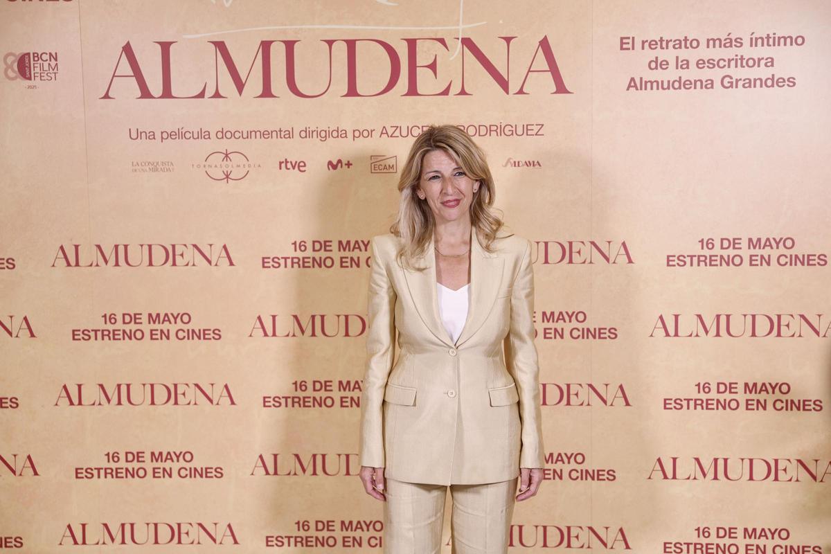 La vicepresidenta segunda, Yolanda Díaz, en el estreno de 'Almudena'.