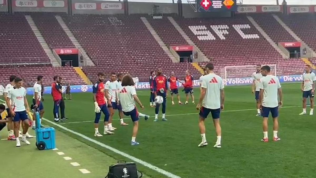 La selección ya se ejercita en el escenario del partido ante Suiza