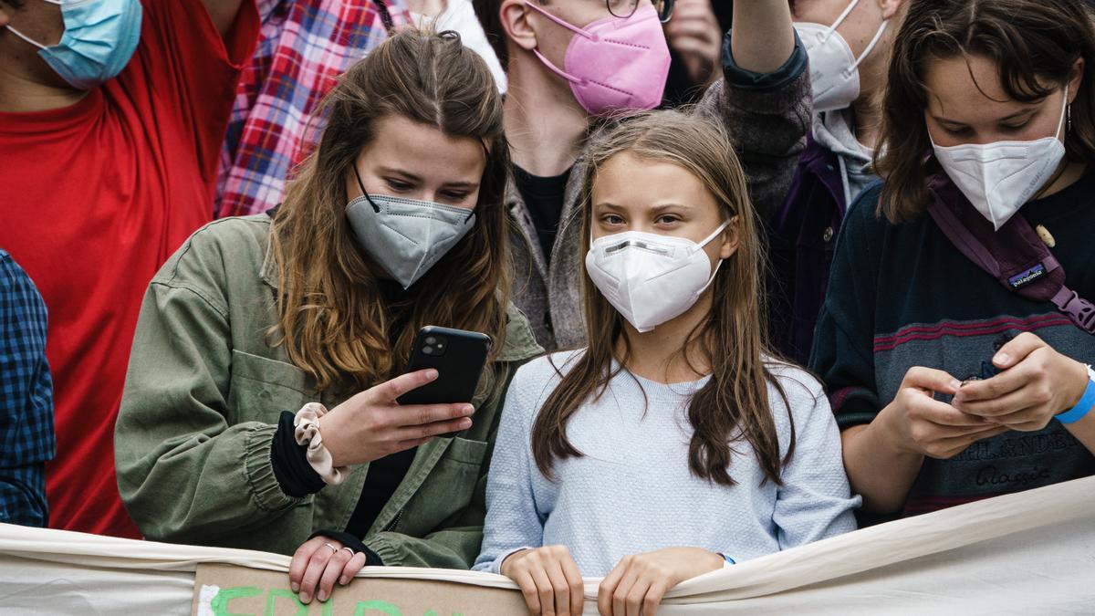 Greta Thunberg reaparece en las protestas del clima en las calles de Berlín en Alemania