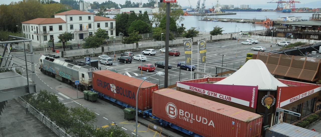 Tren de mercancías en el Puerto de Vilagarcía