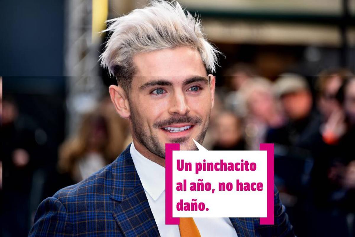 Zac Efron con el pelo rubio