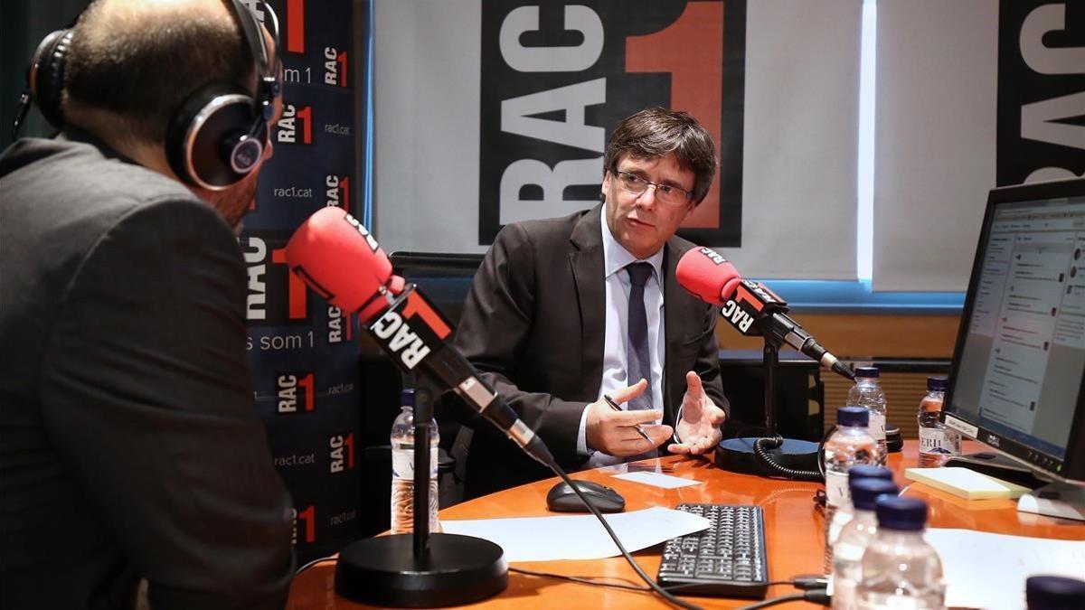 El 'expresident' Puigdemont, en un programa de radio de RAC1.