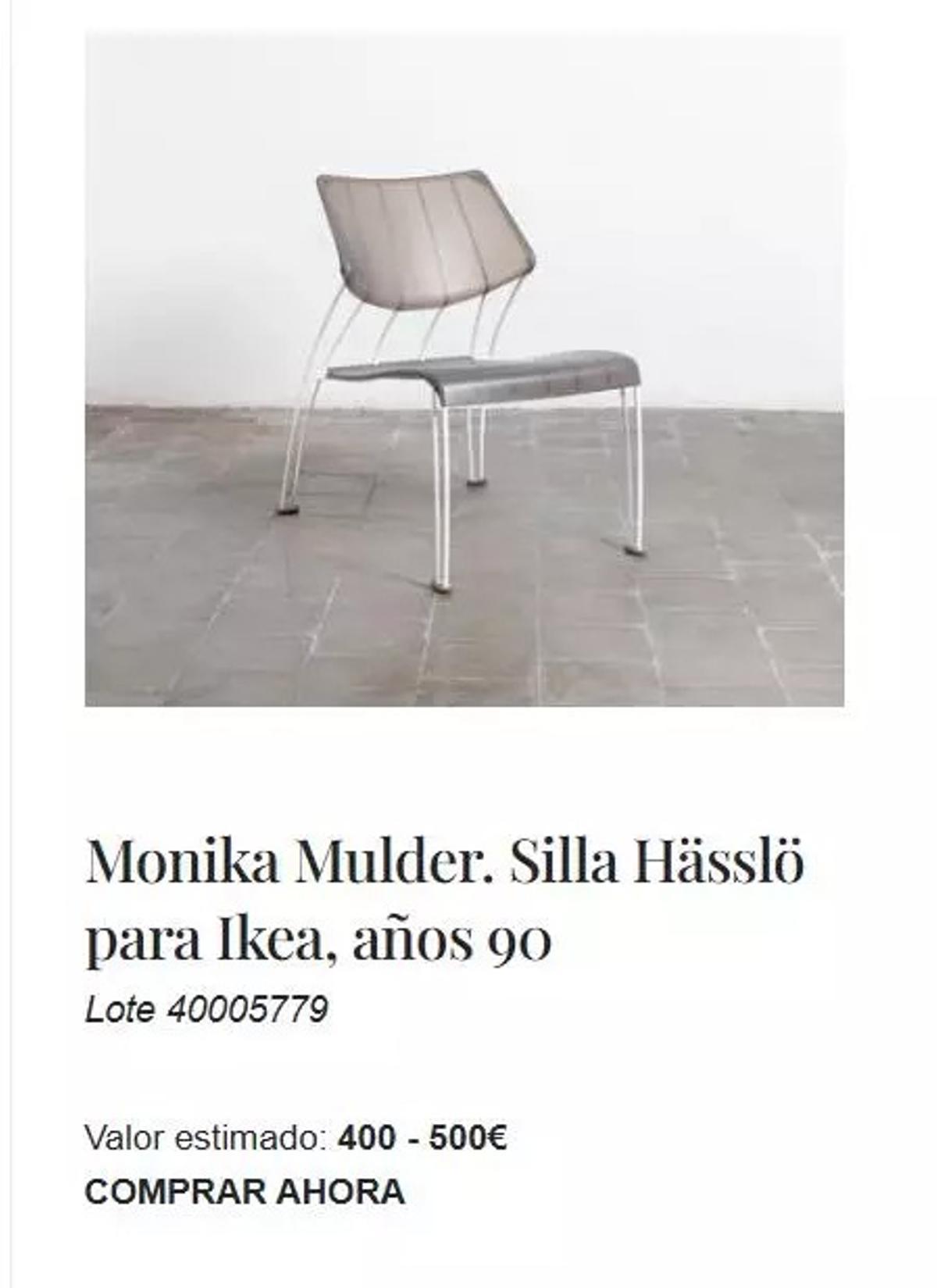 Silla subasta.