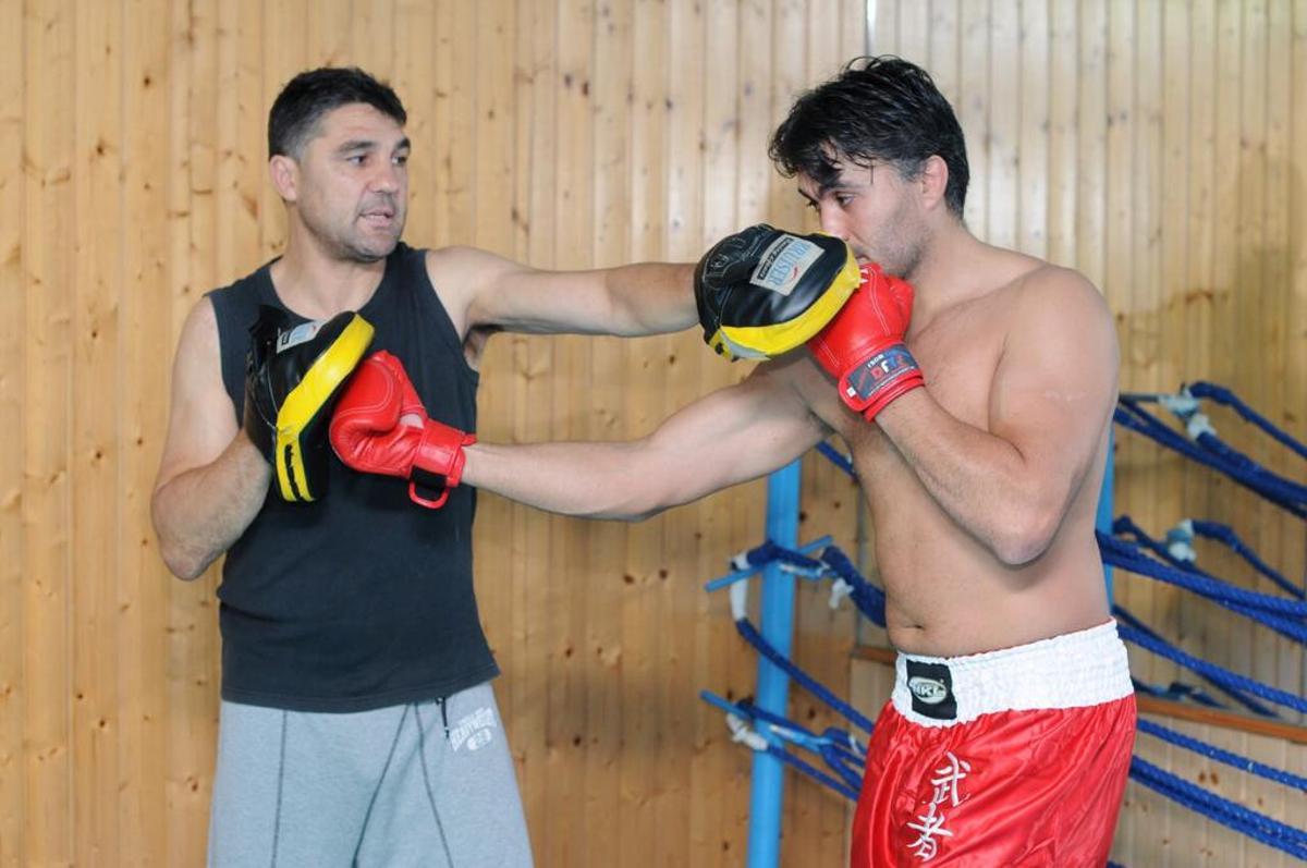 Simón, justo antes de su accidente, con el también deportista Alfonso Valcárcel Gil.