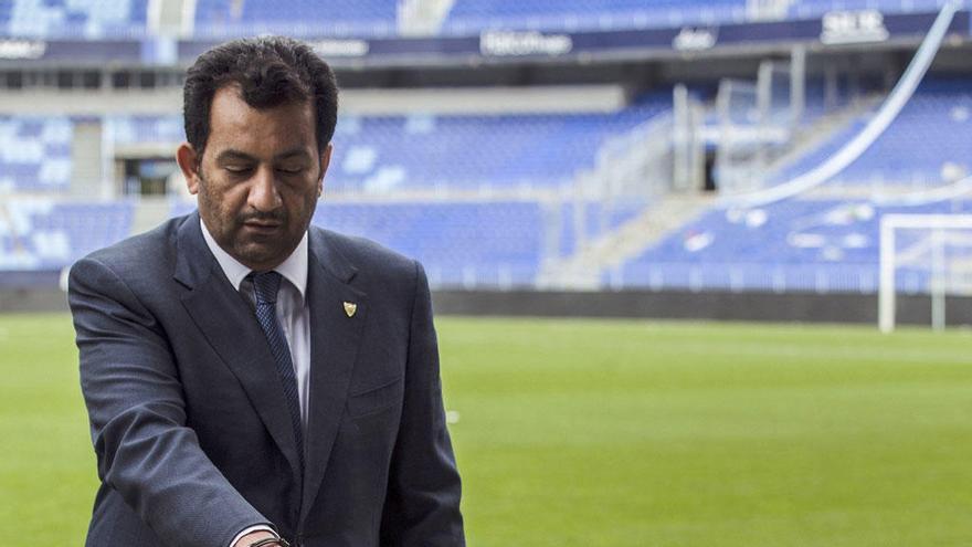 El jeque, en el estadio La Rosaleda, en una imagen de archivo.